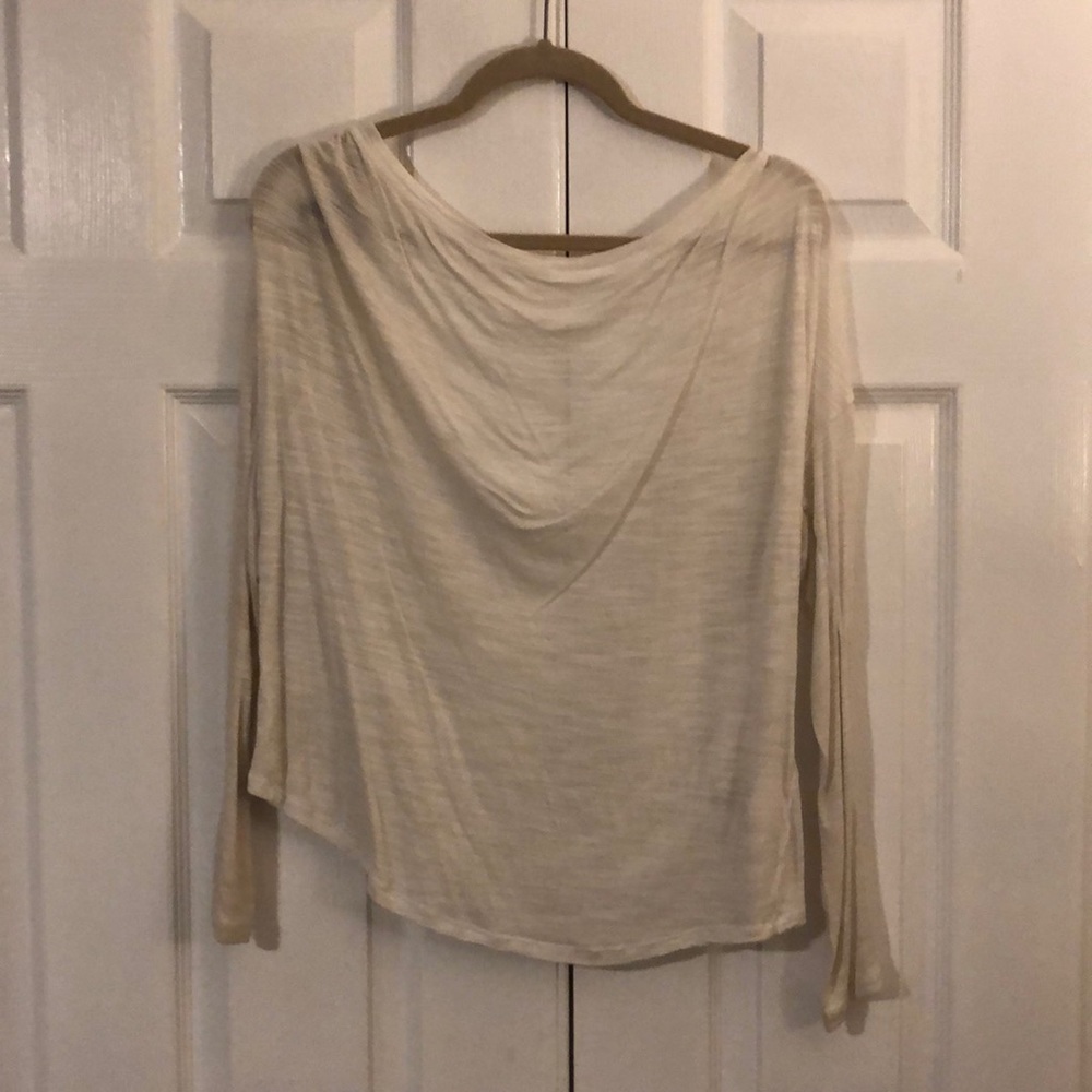 BCBG sheer white long sleeve
